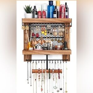 Wooden Wall-Mounted Jewelry Organizer